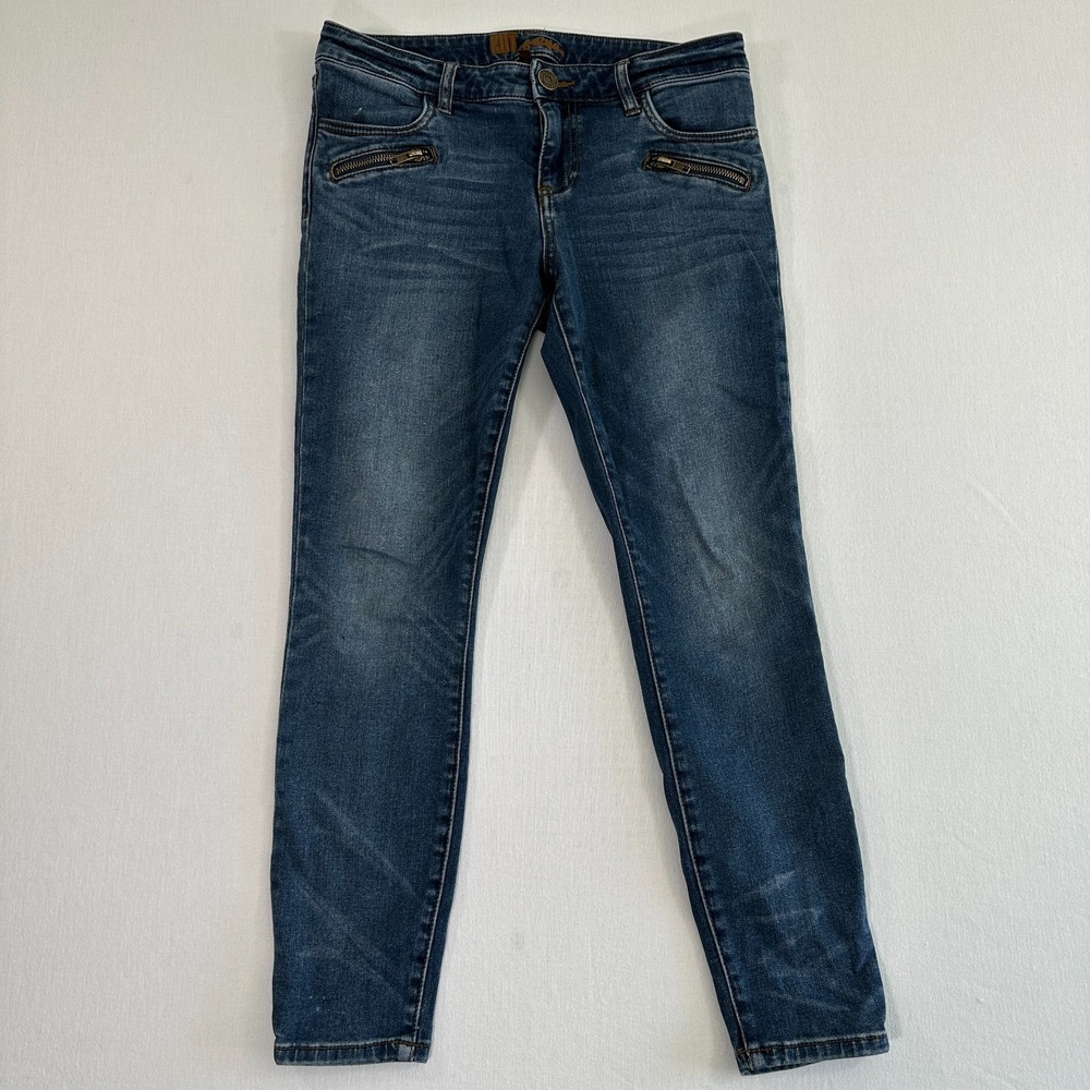 KUT from the Kloth Womens Skinny Ankle Jeans Zip Pocket Sz 6 Dark Denim